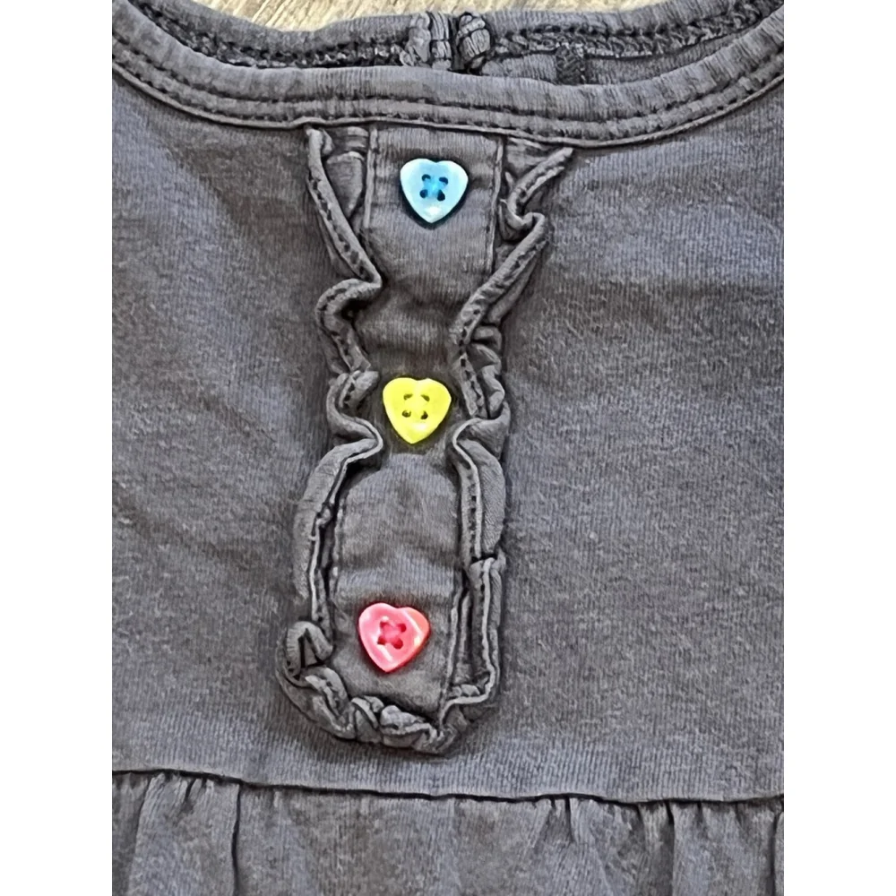 Carters's Dress Gray Embroidered Flowers Long Sleeve‎ Girls Size 6